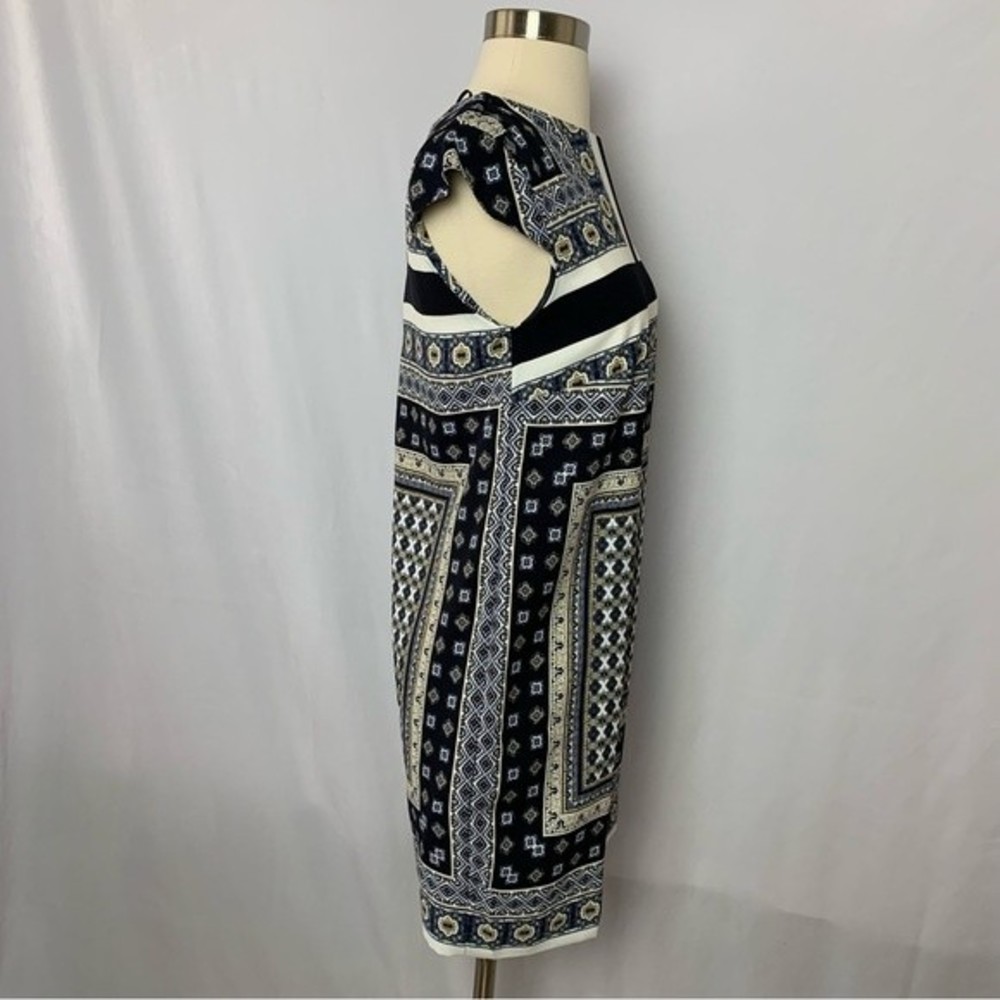 Mango Mng Basics Size Xxs Blue Geometric Print Ca… - image 3